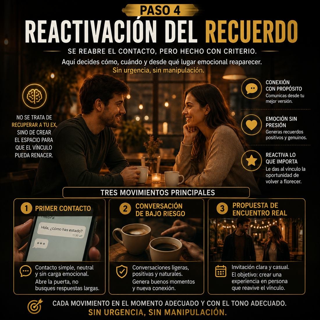 Dos personas conversando frente a frente, momento de primer reencuentro